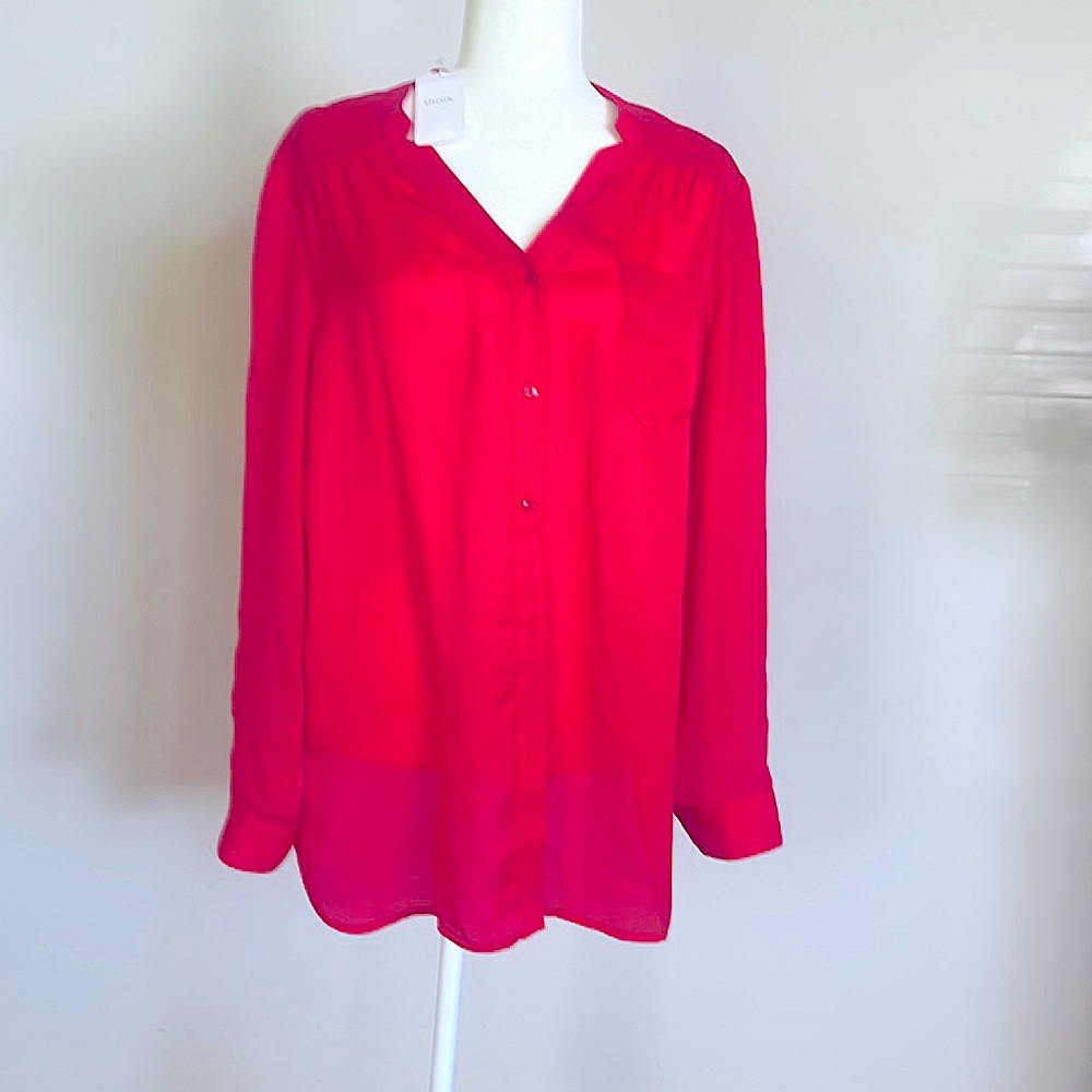 Chico’s red button front blouse size 2